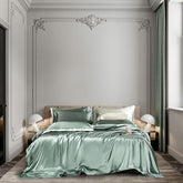 Zenith Aqua Green Luxury Pure Mulberry Silk Bedding Set | Yedwo